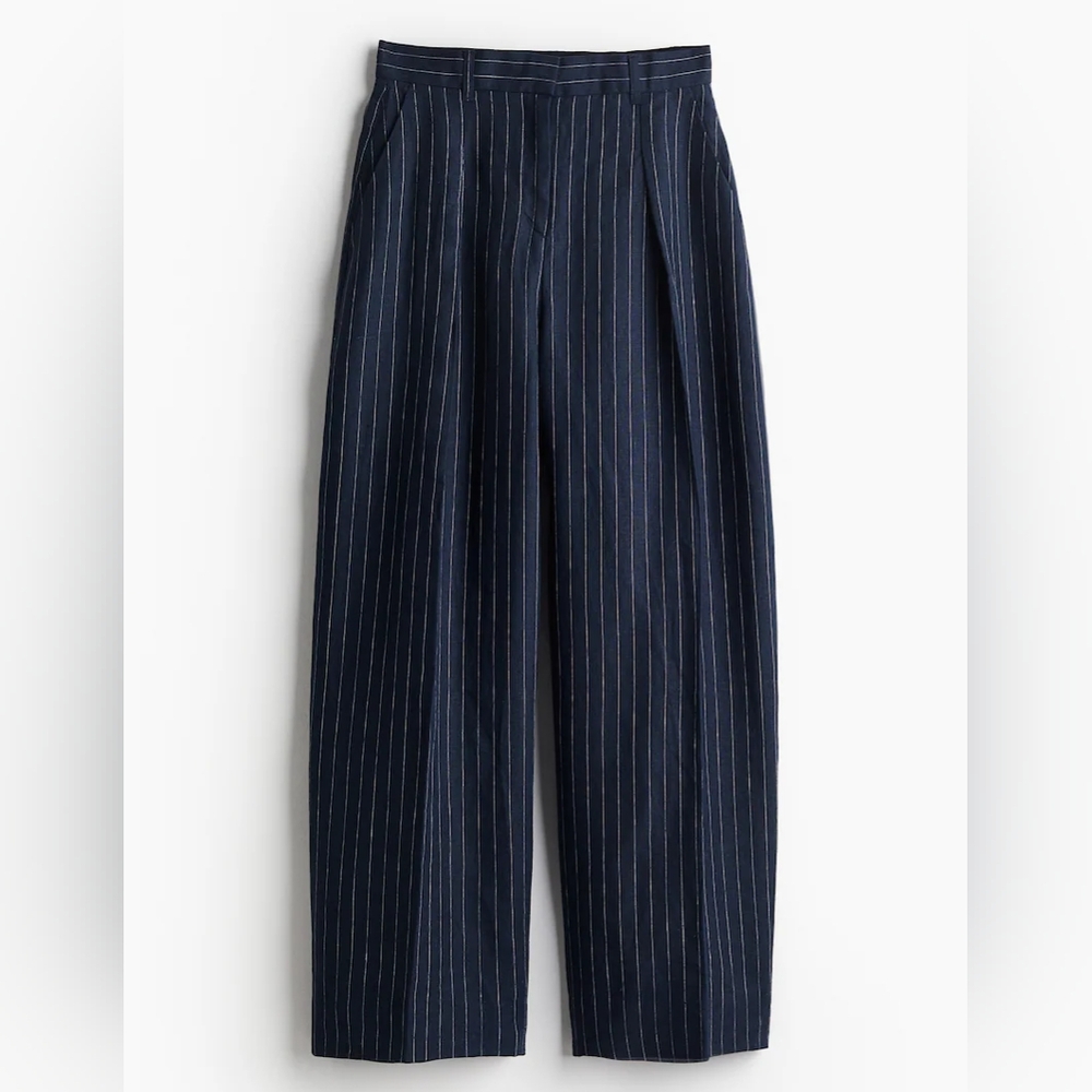 Navy Striped Pants